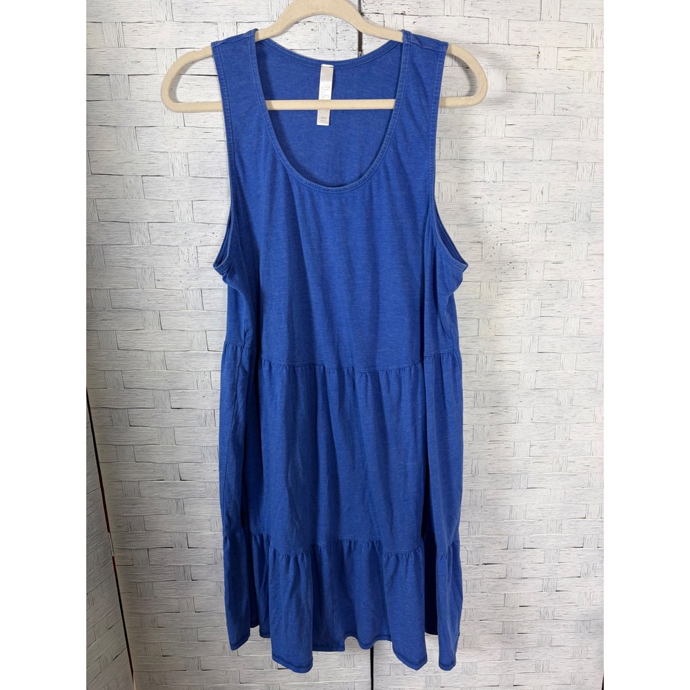 Cacique Sleep nightgown dress Blue Tiered Knit Sleeveless Tank Sleep‎ Plus Size